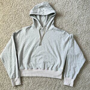 Vuori Laguna Hoodie Cropped Sweatshirt Light Gray Heather Size S